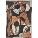 Béla Kádár, Hungarian 1877-1956, Abstract untitled, circa 1940; gouache on board, signed lower