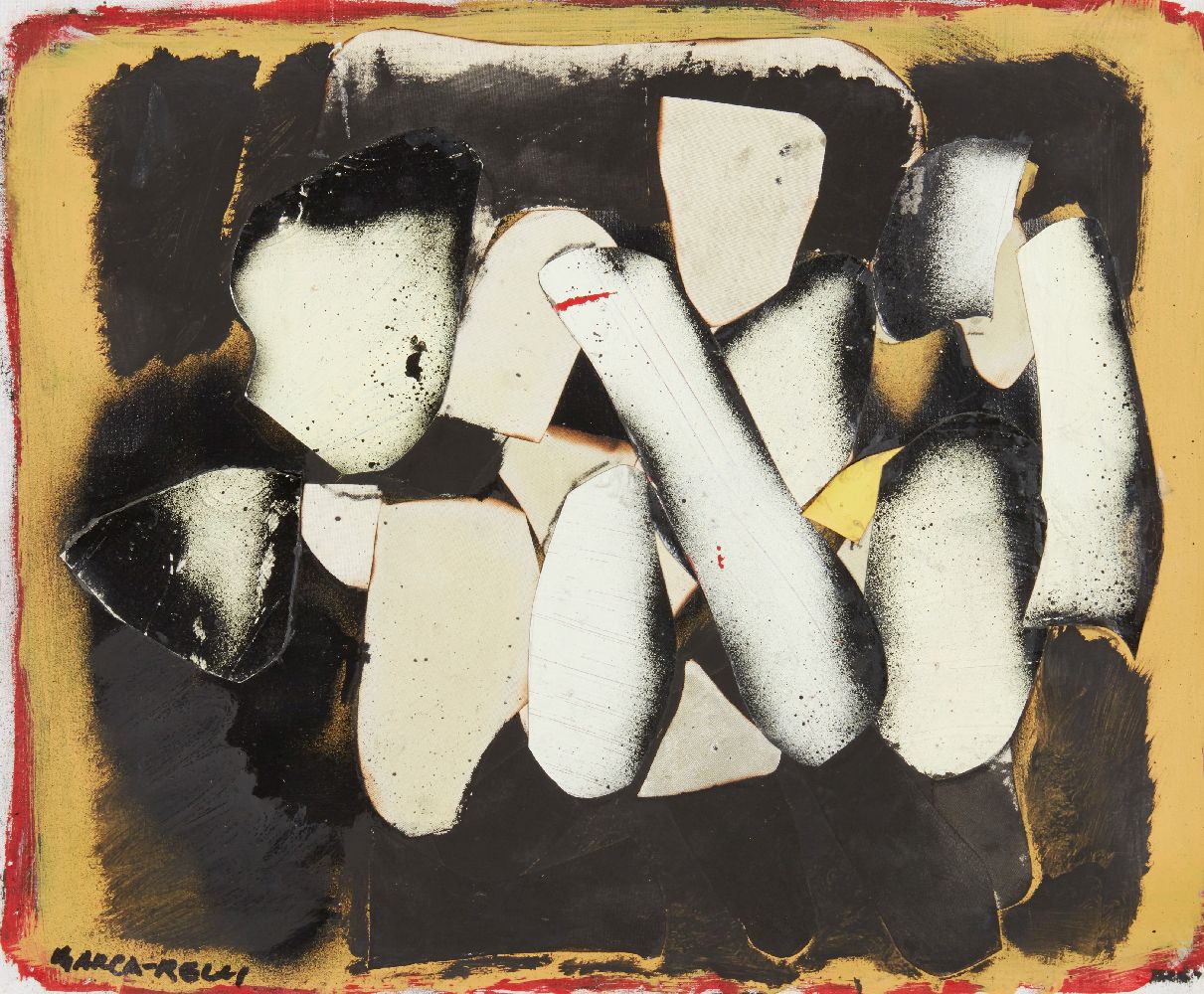 Conrad Marca-Relli, American 1913-2000- Untitled, late 1970s; mixed media and collage on canvas laid
