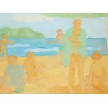 James Farrelly, American b.1959- Beach scene; oil on canvas, 100 x 130 cm Provenance: Rebecca