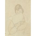 Albert Reuss, Austrian/ British 1889 -1975, Girl reading; pencil, signed lower right, 42 x 30cm (
