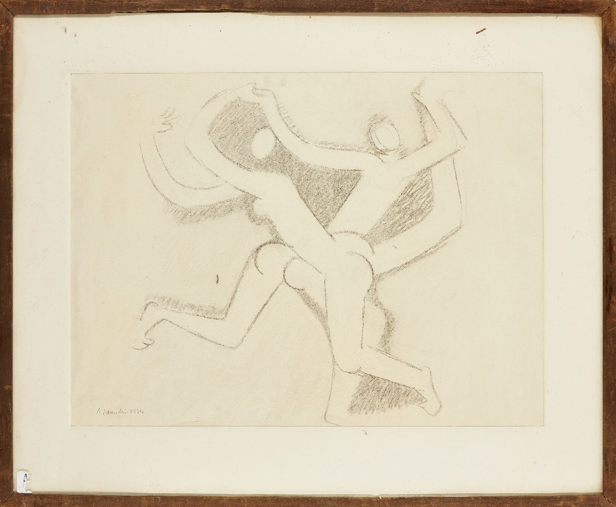 André Beaudin, French 1895-1979- Composition of Figures, 1934; charcoal, signed and dated 1934 lower - Image 3 of 4