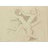 André Beaudin, French 1895-1979- Composition of Figures, 1934; charcoal, signed and dated 1934 lower