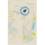 Jean Cocteau, French 1889-1963- Design for Paris - Cœur à Cœur, circa 1962; pastel and crayons on