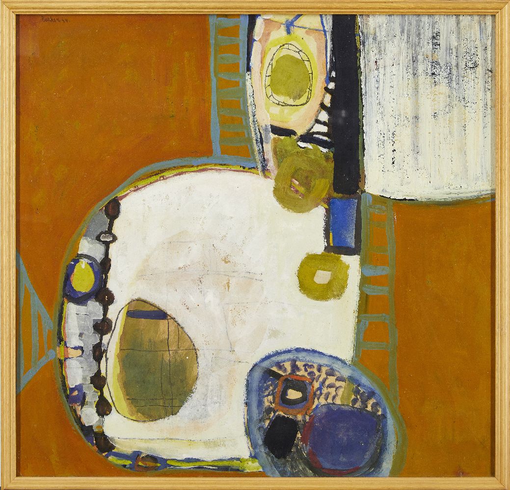 Allen Barker, Australian, 1937-2018- Untitled abstract composition, 1964; oil on board, signed and - Image 4 of 4