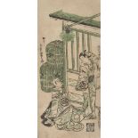 Torii Kiyomasu II, Japanese c.1720-1750, Sanogawa Ichimatsu I & Arashi Tominosuke I, Benizuri-e