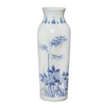 A Chinese porcelain 'Hatcher Cargo' sleeve vase, 17th century, painted in underglaze blue with a