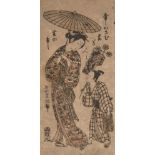 Ishikawa Toyonobu, Japanese 1711-1785, Beauty with a Young Boy, late 18th century, Benuzuri-e