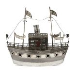 A Chinese export silver model of a river steamer, early 20th century, 27cm longSome light marks