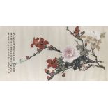 SITU QI (Chinese, 1907-1997), ink and colour on paper, flowering branches, inscribed with colophon