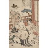 Kitagawa Utamaro, Japanese 1753-1806, Hotei: A Party With Courtesans, c.1793-94, woodblock print