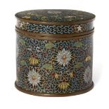 A Chinese cloisonné tobacco jar, early 20th century, decorated with flowering lotus scrolls on a