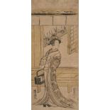 Torii Kiyotsune, Japanese active c. 1757-1779, The actor Iwai Hanshiro IV in onnagata, c.1760s,