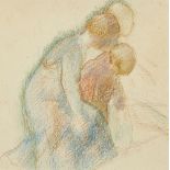 Arthur Ralph Middleton Todd RA RE, British 1891-1966- Mother and Child; coloured pencil on buff,