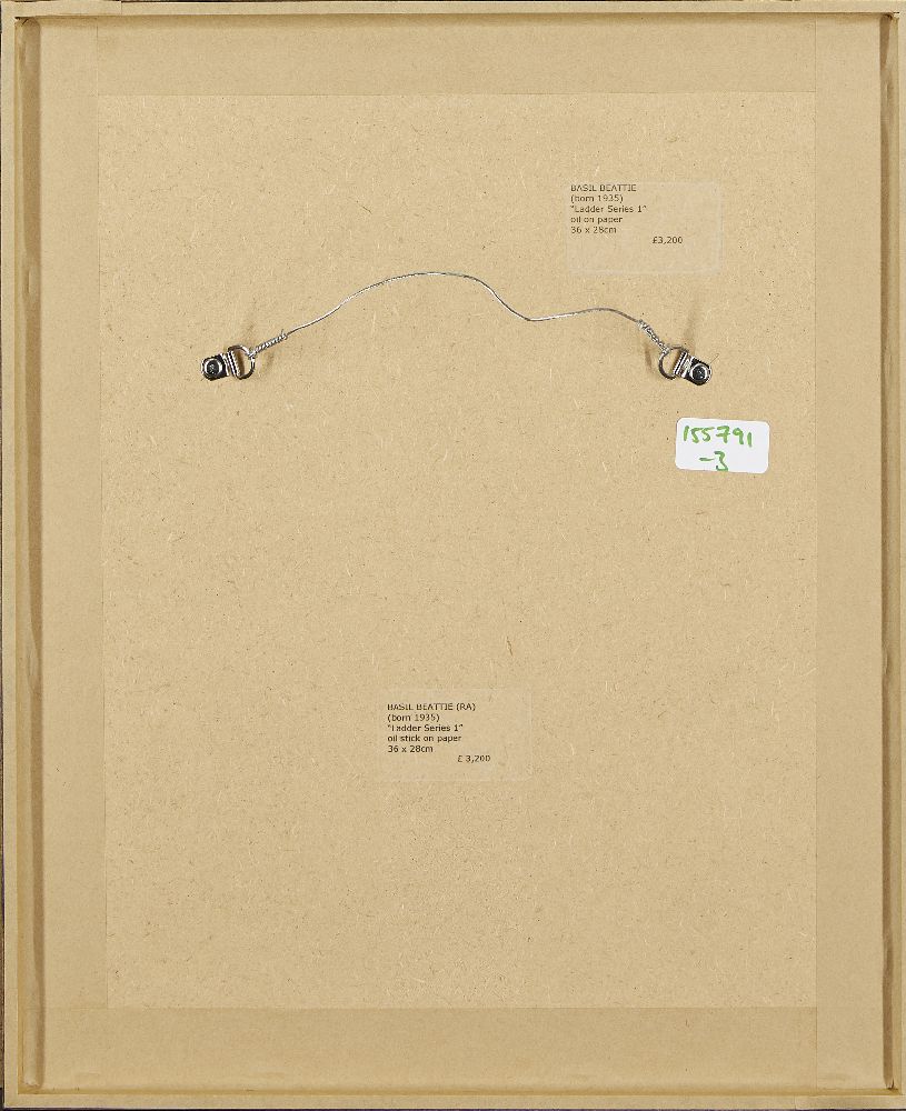 Basil Beattie RA, British b.1935- Ladder Series 1; oil stick on paper, 36x28cm, (ARR) Provenance: - Image 3 of 3