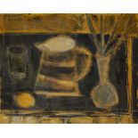 Tony O'Malley HRHA, Irish 1913-2003- Still-life with vase and lemon, 1962; oil on board, signed with