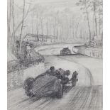 Circle of Frederick Gordon Crosby, British 1855-1943- Racing scene; pencil, 29x25cm (VAT charged