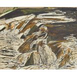 Frederick Brill, British 1920-1984- Highland River in Spate, 1958; oil on canvas, 46x55cm, (ARR)