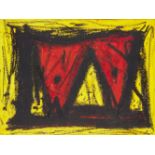 William Gear RA RBSA, Scottish 1915-1997- Twin Red, 1995; pastel in colours, signed and dated, and