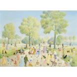 Pamela Cornell, British 1928-1987- In Hyde Park; oil on canvas, signed, and signed, titled and dated