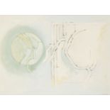 Adrian Heath, British 1920-1992- Untitled abstract composition, 1967; watercolour on buff coloured