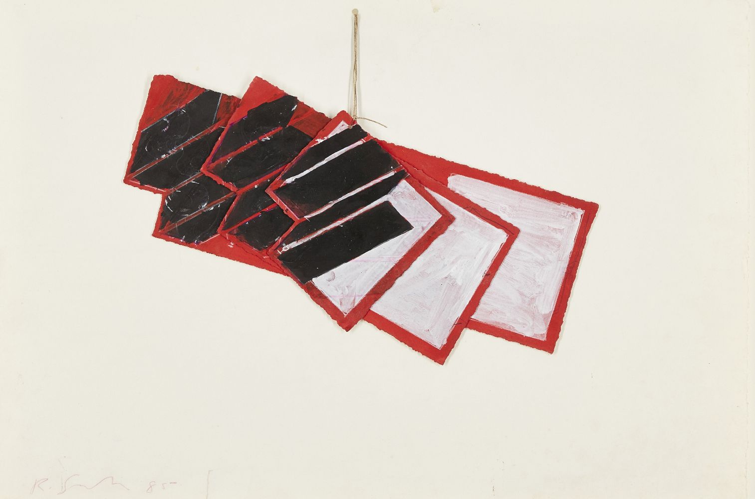 Richard Smith CBE, British 1931-2016- Hanging study; mixed media, 1985; signed and dated in red,