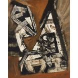 Roy Turner Durrant, British 1925-1998- Abstract composition in brown, black and white, 1963; mixed