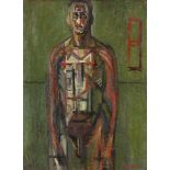 Basil Nubel ARCA, British 1923-1981- The Medical; oil on canvas, signed, bears inscribed labels