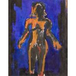 Josef Herman OBE RA, British/Polish 1911-2000- Standing figure; watercolour, 23.5x18.5cm, (ARR)