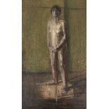 Basil Nubel ARCA, British 1923-1981- Standing Nude; oil on canvas, signed and dated '54, 127x76cm (