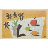 David Hockney OM CH RA, British b.1937- Two Apples, One Lemon and Four Flowers, NewsPrint, 1997;