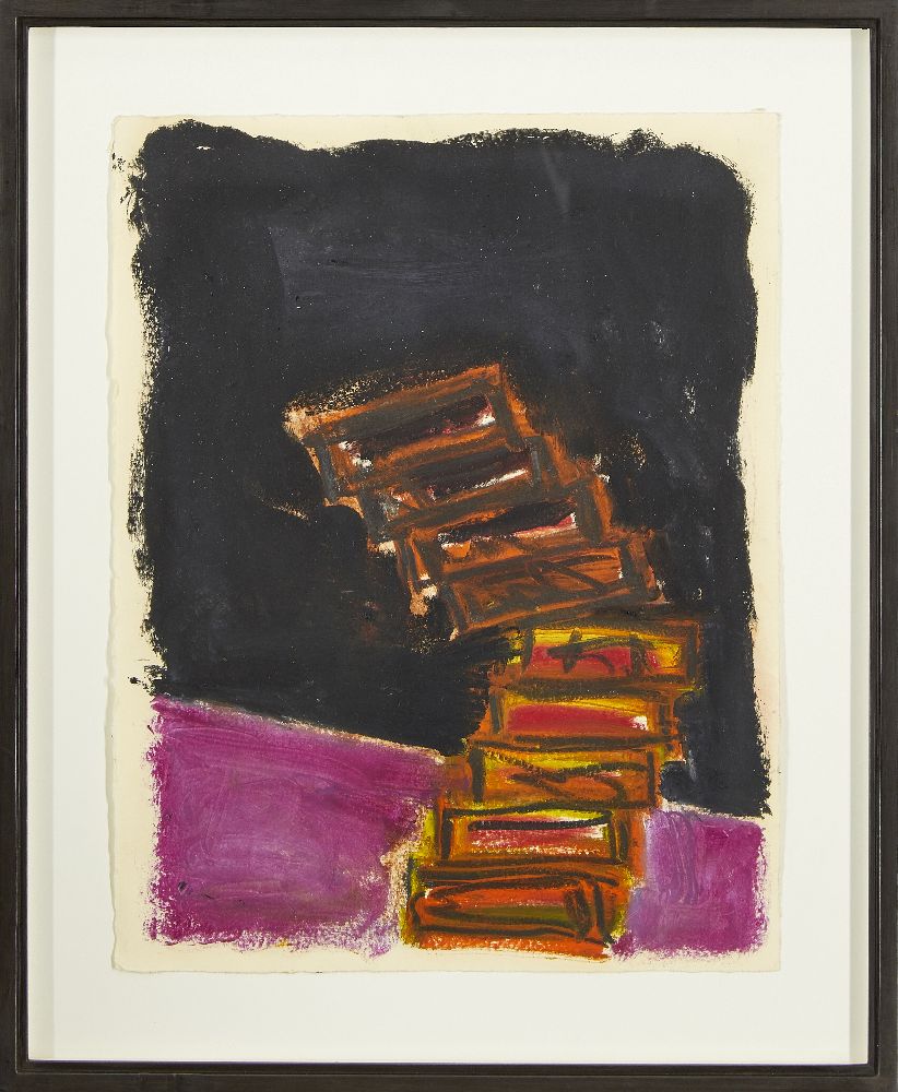 Basil Beattie RA, British b.1935- Ladder Series 1; oil stick on paper, 36x28cm, (ARR) Provenance: - Image 2 of 3