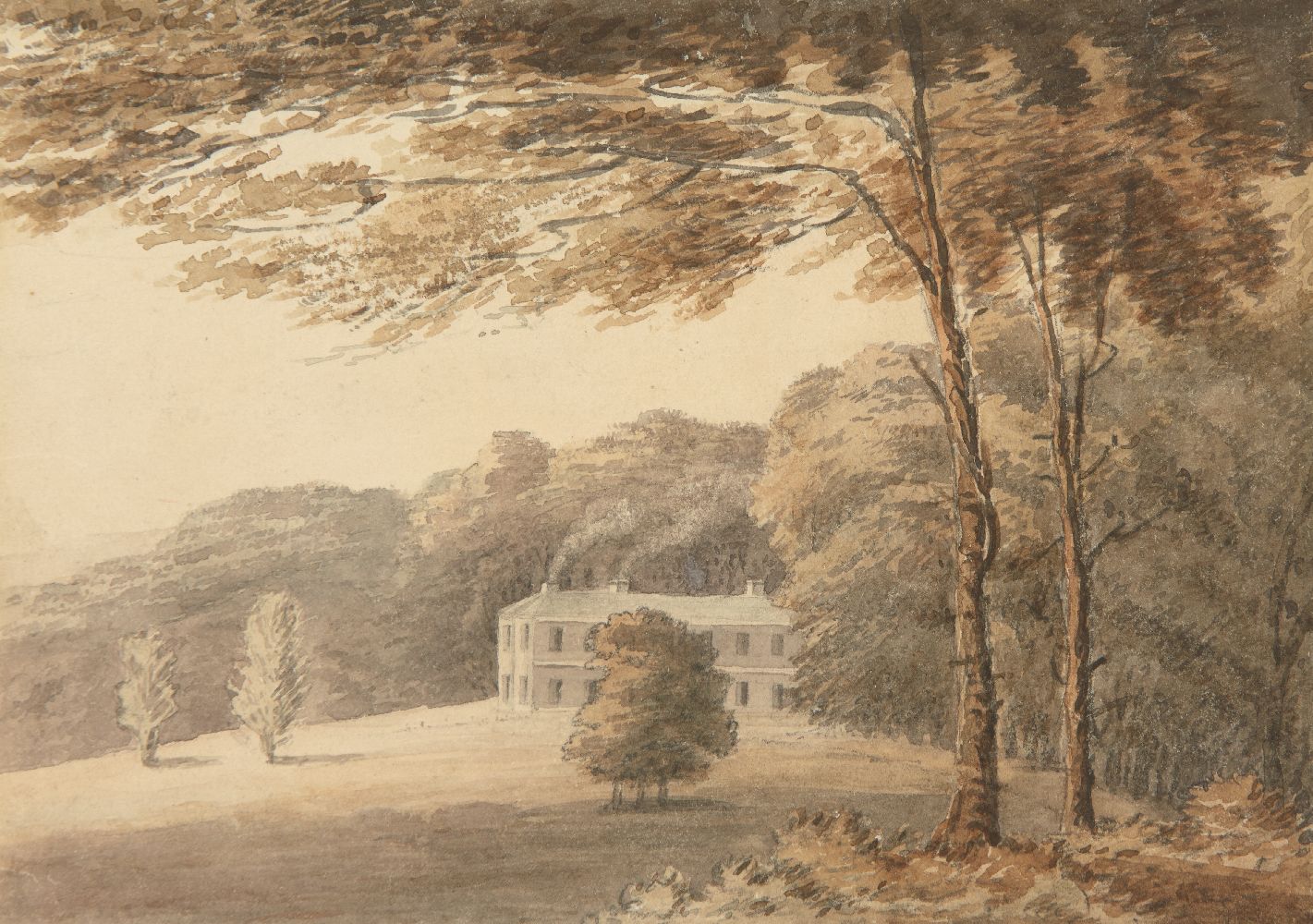 British School, late 18th century- Wolford Lodge, Devon, Lt-Gen John Simcoe’s House; watercolour, - Image 3 of 3