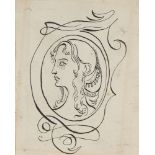 Attributed to Rex Whistler, British 1905-1944 Frontispiece, portrait of a woman in profile; pen