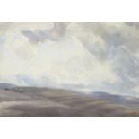 William Thomas Wood RWS ROI, British 1877-1958- Stormy Sky over the Downs; watercolour, signed, 24.