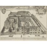 David Loggan, British 1635-1692- Collegium Corporis Christi, & Collegium bae. Mariae Winton Prope