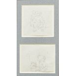 George Chinnery, British 1774-1852- Figure studies; pencil on paper, two, in shared mount and frame,