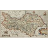 Christopher Saxton, British act. 1540-1610- West Riding; hand-coloured engraved map on laid paper,