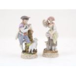 A pair of Augustus Rex porcelain figures of a shepherd and shepherdess, marked to base, 18.5cm