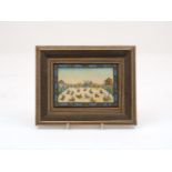 A 20th Century Persian miniature painting on ivory panel within an inlaid rectangular frame,