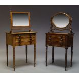 A Regency mahogany and rosewood crossbanded side table, with one deep drawer over single drawer,