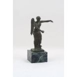 A Grand Tour style bronze figure, 20th century, designed after a winged victory, to a marble