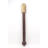 A George III mahogany mercury stick barometer, of typical form, signed 'J. Wisker, York', 91cm