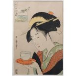 After Kitagawa Utamaro, (Japanese, 1753-1806), Geisha Naniwaya O-kita from the K?mei Bijin