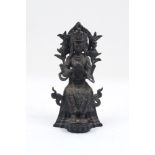 A Chinese bronze Buddha, 19th century, depicting the Buddha Tara, modelled seated, 23.5cm highPlease