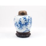 A Chinese blue and white porcelain ginger jar, 19th Century, decorated in narrative figural