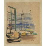 Moïse Kisling, Polish/French 1891-1953- The Harbour of Cannes, 1952; lithograph in colours on Japan,