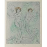 Edouard Jules Chimot, French 1880-1959- Two nymphs, c. 1925; etching with aquatint, signed within