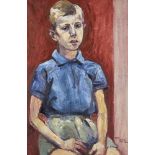 Fyffe Christie, British 1918-1979- Seated boy, 1964; oil on canvas, signed and dated, 61x41cm (