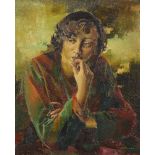 Jean d’Esparbes, French 1899-1968- Portrait of a pensive woman; oil on canvas, signed, 65x55cm (