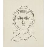 Massimo Campigli, Italian 1895-1971- Volto di donna, 1964; etching on wove, signed, dated an